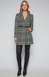 SOGNA COL Houndstooth Faux Wool Coat SJT369-2A